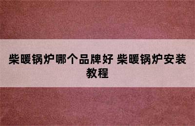 柴暖锅炉哪个品牌好 柴暖锅炉安装教程